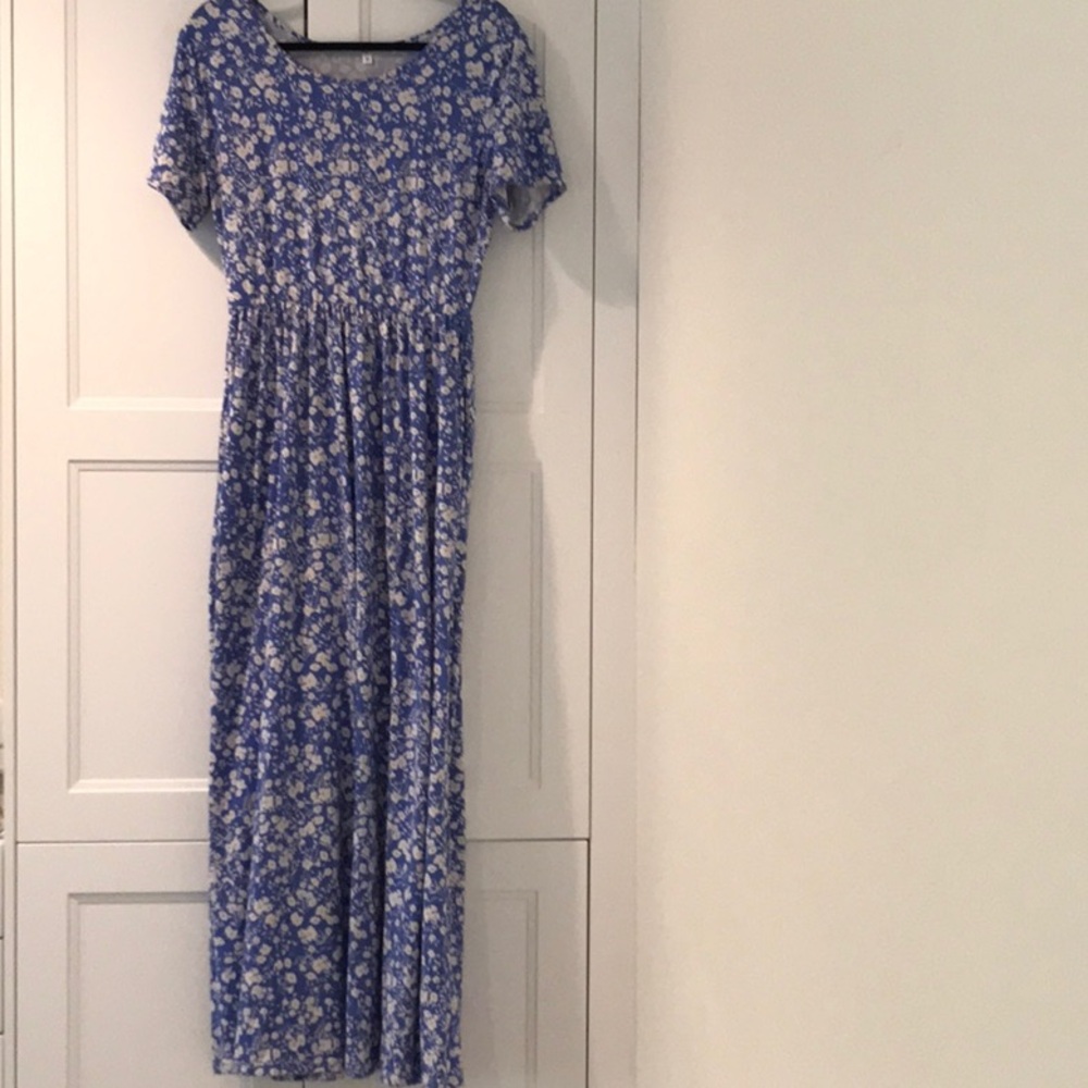 Floral Blue Maxi Dress